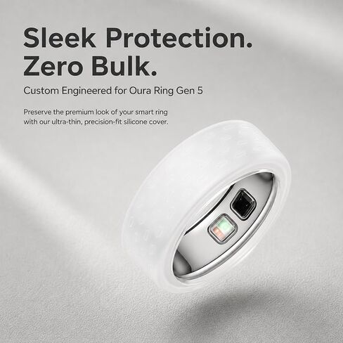 Marchred Oura Ring 5 Cover Silicone Ring Protector 2 Pack, Clear Invisible Anti-Scratch Skin Cover, Lightweight Sleeve for Daily Wear, Clear in Kuwait