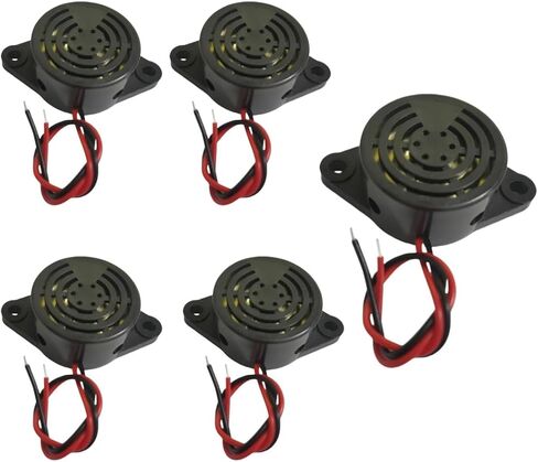 Buzzer,Buzzer Alarm 12V Electronic Beep Buzzer 100dB Piezo Alarm Siren Continous Sound for Motorcycle Golf Cart Vehicles Car Alarm 5Pcs Black SFM-27-I in Kuwait