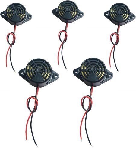 Buzzer,Buzzer Alarm 12V Electronic Beep Buzzer 100dB Piezo Alarm Siren Continous Sound for Motorcycle Golf Cart Vehicles Car Alarm 5Pcs Black SFM-27-I in Kuwait