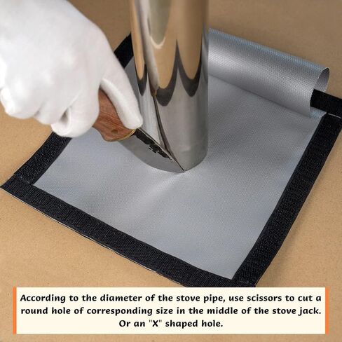 DIY Stove Jack 9.4in*9.4in Tent Stove Jack Heat-Resistant Stoves Jack Kit with Waterproof Cover for Hot Tent in Kuwait