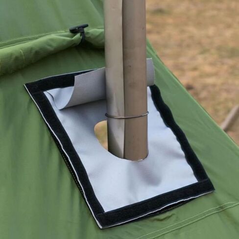 DIY Stove Jack 9.4in*9.4in Tent Stove Jack Heat-Resistant Stoves Jack Kit with Waterproof Cover for Hot Tent in Kuwait
