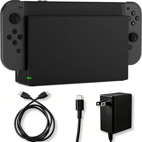 TV Dock Station for Nintendo Switch/Switch OLED, Portable 3-in-1 TV Dock Station Replacement Kit, Includes Original IC Module, AC Charger & High-Speed HDMI Cable for 1080P HD Output & Console Charging in Kuwait