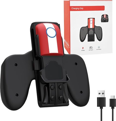 Magnetic Charging Grip for Switch 2 Joy Con, LED Indicator, Play While Charging with Charging Cable in Kuwait
