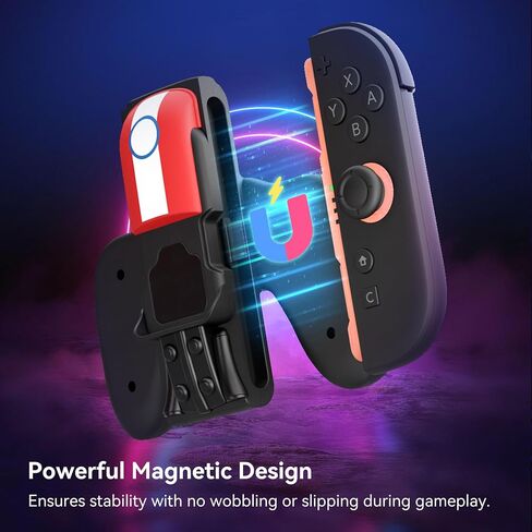 Magnetic Charging Grip for Switch 2 Joy Con, LED Indicator, Play While Charging with Charging Cable in Kuwait