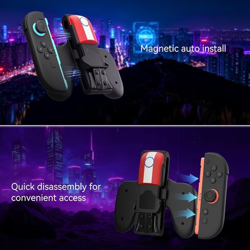 Magnetic Charging Grip for Switch 2 Joy Con, LED Indicator, Play While Charging with Charging Cable in Kuwait