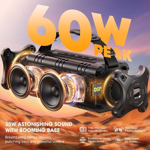 W-KING Portable Bluetooth Speaker Loud Wireless 60W Peak Waterproof Outdoor in Saudi Arabia