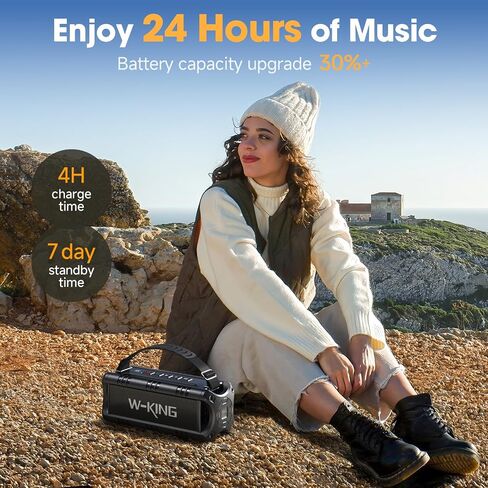 W-KING Portable Bluetooth Speaker Loud Wireless 60W Peak Waterproof Outdoor in Saudi Arabia