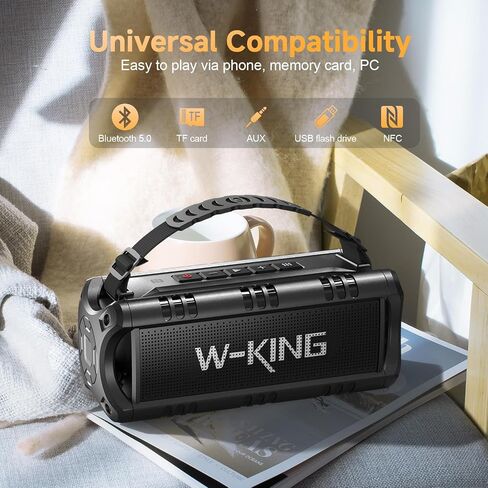 W-KING Portable Bluetooth Speaker Loud Wireless 60W Peak Waterproof Outdoor in Saudi Arabia