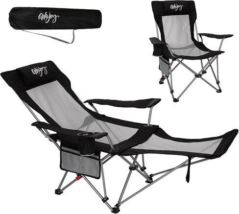#WEJOY 2-in-1 Reclining Camping Chair with Footrest for Adults in Kuwait
