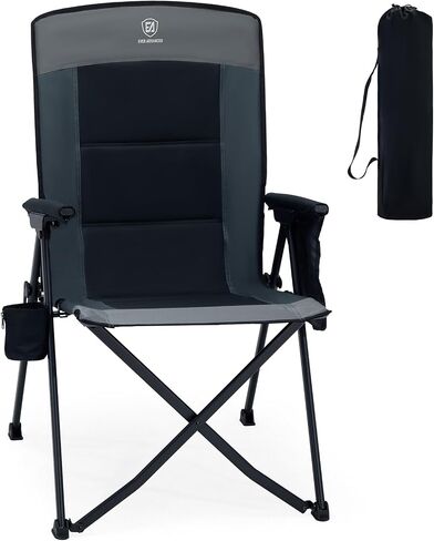 EVER ADVANCED Reclining Camping Chairs for Adult Supports 350lbs Grey in Kuwait