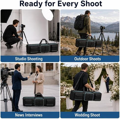 48.8" Tripod Bag, Padded Carrying Case for Mic, Light & Speaker Stands in Kuwait