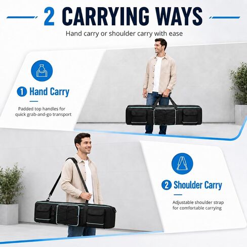 48.8" Tripod Bag, Padded Carrying Case for Mic, Light & Speaker Stands in Kuwait