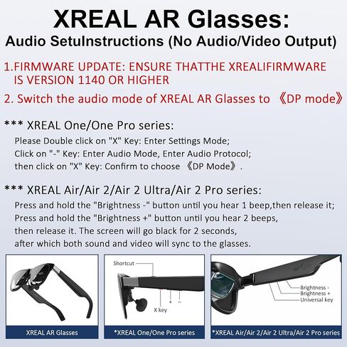 نظارات AR محول HDMI إلى USB C 4K@60 هرتز، محول XR مع تشغيل وشحن لـ XREAL One/Air 2 Pro، VITURE Pro، RayNeo Air 2s، Rokid Max، Switch 2/1، Steam Deck، PS5/4، Xbox، ROG Ally، شاشة محمولة in Kuwait