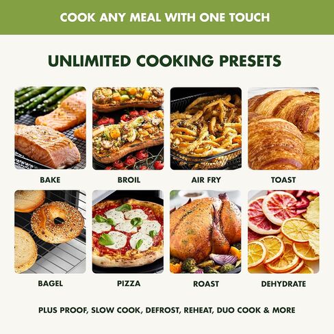 GreenPan Bistro Stainless Steel 9-in-1 Air Fry Oven, Nonstick Baking Pan, Stainless Steel Rack, and Basket, Fast Heating, Multifunction Presets, Cool-Touch Handle, PFAS-Free, Easy Cleanup Crumb Tray in Kuwait
