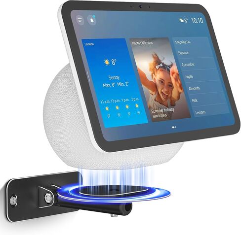 حامل جداري لـ Echo Show 11 وEcho Show 8 الجيل الرابع، دعامة حائط دوارة وإمالة، حامل ألومنيوم قابل للتعديل مع إدارة الكابلات، توفير المساحة، سهل التركيب (أسود) in Kuwait
