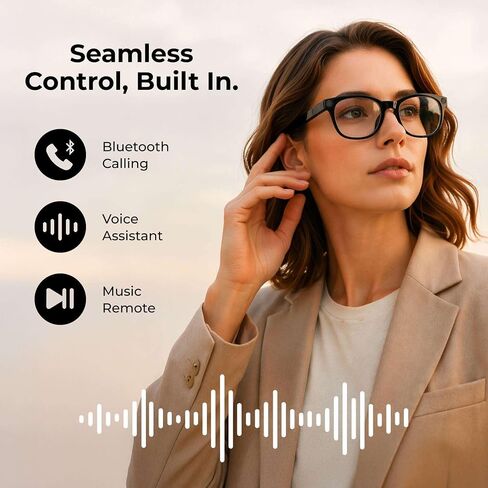 iTouch Aura Pro AI Smart Glasses with 1080p Camera, Bluetooth Audio Sunglasses, Open-Ear Speakers, AI Translation, Object Recognition, Blue Light & UV Protection, 7-Hour Battery in Saudi Arabia