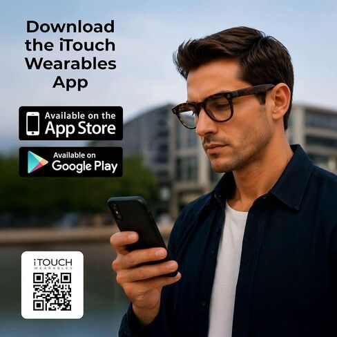 iTouch Aura Pro AI Smart Glasses with 1080p Camera, Bluetooth Audio Sunglasses, Open-Ear Speakers, AI Translation, Object Recognition, Blue Light & UV Protection, 7-Hour Battery in Saudi Arabia