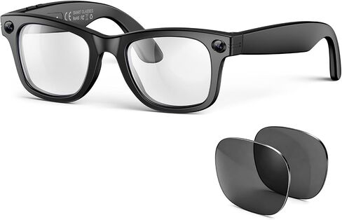 2026 AI Smart Glasses for Men Women,8MP 4K Camera Glasses,Supports AI Voice Control/Photo/Video/Audio Recording,Bluetooth Glasses with 133 Translations,Blue Light Blocking Lenses+Extra Sunglasses in Saudi Arabia