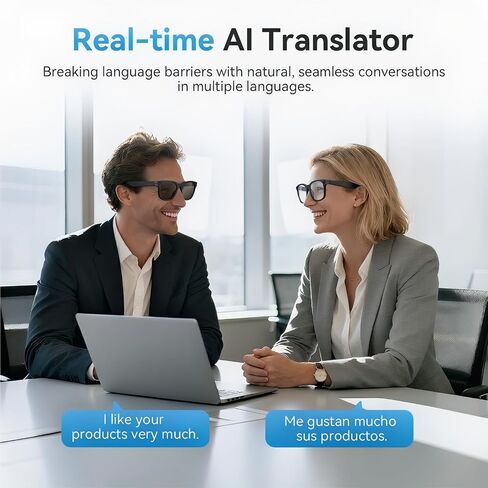 2026 AI Smart Glasses for Men Women,8MP 4K Camera Glasses,Supports AI Voice Control/Photo/Video/Audio Recording,Bluetooth Glasses with 133 Translations,Blue Light Blocking Lenses+Extra Sunglasses in Saudi Arabia