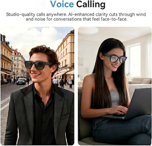 2026 AI Smart Glasses for Men Women,8MP 4K Camera Glasses,Supports AI Voice Control/Photo/Video/Audio Recording,Bluetooth Glasses with 133 Translations,Blue Light Blocking Lenses+Extra Sunglasses in Saudi Arabia