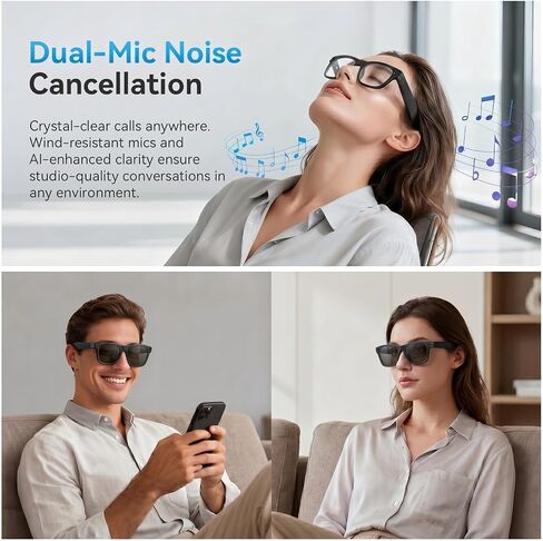 2026 AI Smart Glasses for Men Women,8MP 4K Camera Glasses,Supports AI Voice Control/Photo/Video/Audio Recording,Bluetooth Glasses with 133 Translations,Blue Light Blocking Lenses+Extra Sunglasses in Saudi Arabia