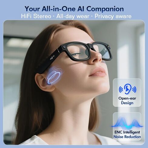 Blackview BV100 AI Smart Glasses 8MP Camera 45.7g Transparent Lens in Saudi Arabia