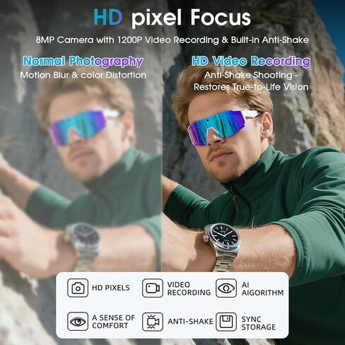 AI Smart Glasses with Camera 4K, Bluetooth Sunglasses for Outdoor Sports in Kuwait