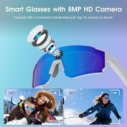 AI Smart Glasses with Camera 4K, Bluetooth Sunglasses for Outdoor Sports in Kuwait
