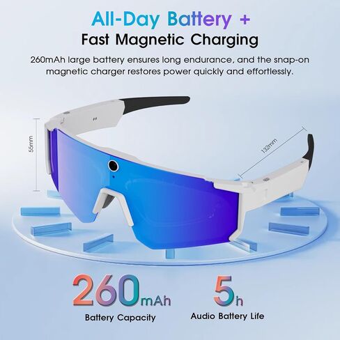 AI Smart Glasses with Camera 4K, Bluetooth Sunglasses for Outdoor Sports in Kuwait