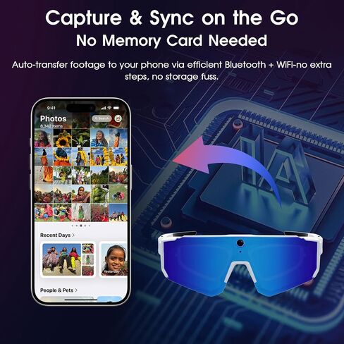 AI Smart Glasses with Camera 4K, Bluetooth Sunglasses for Outdoor Sports in Kuwait