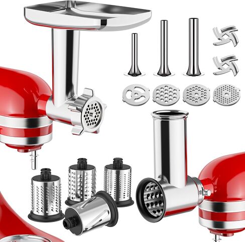 HOZODO Meat Grinder & Cheese Grater Attachments for KitchenAid Mixer in Kuwait