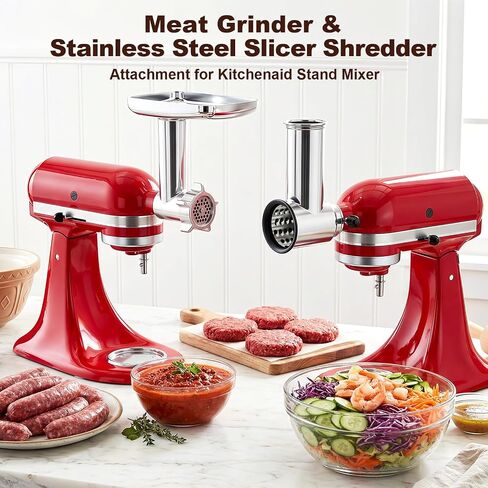 HOZODO Meat Grinder & Cheese Grater Attachments for KitchenAid Mixer in Kuwait