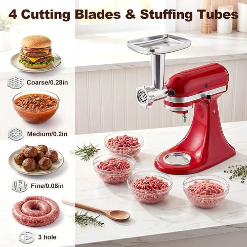 HOZODO Meat Grinder & Cheese Grater Attachments for KitchenAid Mixer in Kuwait
