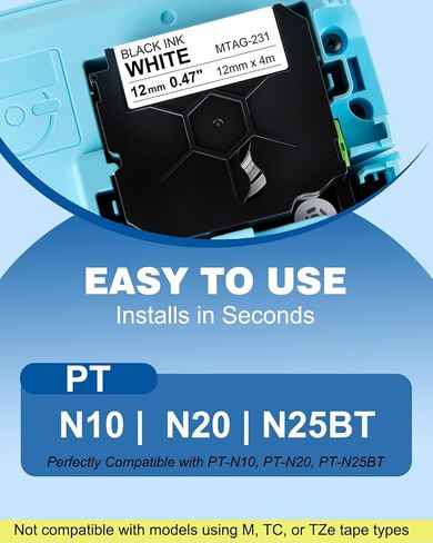 5-Pack Compatible with Brother P Touch Btag231 Btag Label Tape in Saudi Arabia