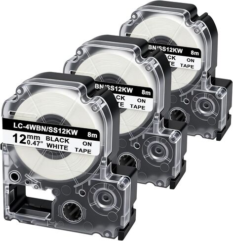 LC-4WBN Label Tape Compatible with Epson Label Maker Tape SS12KW LK-4WBN in Saudi Arabia