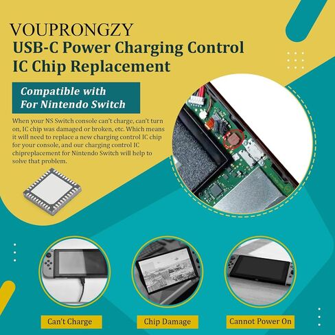 For M92T36 Chip for Nintendo Switch USB-C Power Charging Control IC Chip M92T36 Replacement Motherboard Accessories Parts with Repair Tools in Saudi Arabia