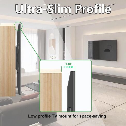 TETVIK Fixed TV Wall Mount for Most 26-63 inch TV Monitor fit Flat Curved Screen Ultra Slim Profile Television Mount Wall Bracket Max VESA 400x400mm Hold Up to110 lbs Wall Mount TV Bracket in Saudi Arabia