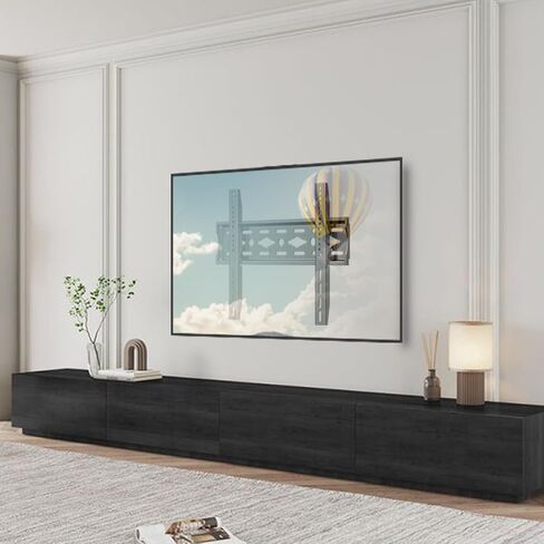 TETVIK Fixed TV Wall Mount for Most 26-63 inch TV Monitor fit Flat Curved Screen Ultra Slim Profile Television Mount Wall Bracket Max VESA 400x400mm Hold Up to110 lbs Wall Mount TV Bracket in Saudi Arabia