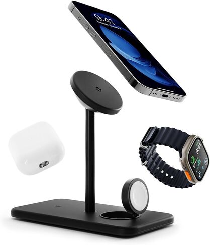 Twelve South HiRise 3 Deluxe، حامل شحن لاسلكي مدمج Magsafe، أسود in Kuwait