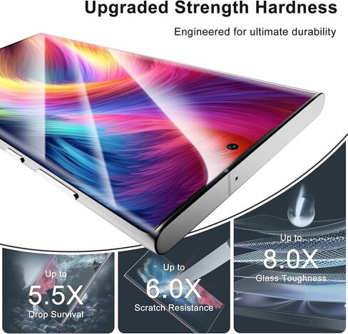 [3 Pack] 3D Curved Tempered Glass for Samsung Galaxy S22 Ultra Screen Protector 5G (6.8 Inch), 9H Hardness, Ultrasonic Fingerprint Compatible, Case Friendly, Bubble Free HD Clear Glass in Kuwait