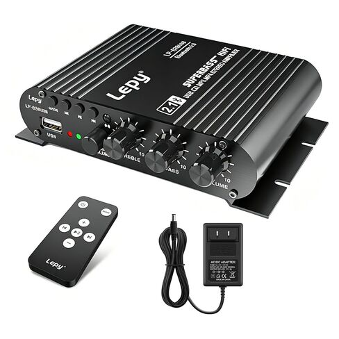 Home Audio Amplifier Bluetooth 5.0 Stereo Receiver 2.1 Channel Subwoofer Amp Board with Treble/Bass/Sub Control HiFi Sound for Home Theater, Car & Karaoke, Includes Remote & Power Adapter in Saudi Arabia
