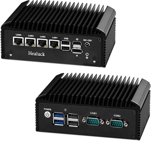 Firewall Router N150 Quad Core, 4 x 2.5GbE i226V LAN, 2X DB9 RS232/485 COM, 6USB, DDR4 8GB RAM 128GB SSD, Fanless Mini PC, HD+DP Dual Display, AES-NI, Ideal for Homelab,Support PFsense, Low Power in Saudi Arabia