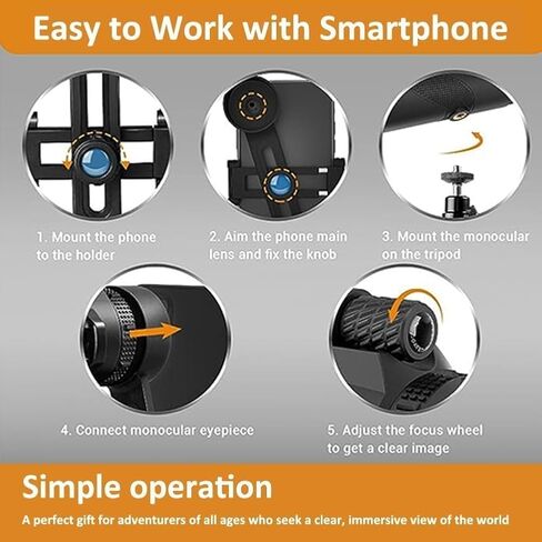 360 Military-Grade Magnification, Night Vision, with Adapter & Tripod, Bak4 Prism, Clear Low Light Vision for Bird Watching, Camping, Travel (Black, 80x100) in Kuwait