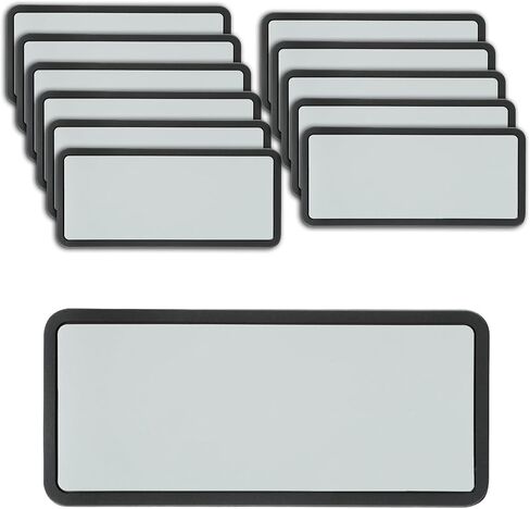 12-Pack Tactical PVC Writable ID Patches,Rubber Name Number Tag Panel with Hook and Loop Backing,Customizable Gear Labels for Ammo Size,Pistol Model,Tool Classification (Obsidian Black(3.5" Long)) in Kuwait