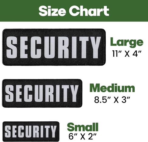 Laughing Lizards Reflective Security Patch, Night Vision, & Infrared Capable Weather Resistant Tactical IR Vest Patch Made to Last with Hook & Loop Backing (Medium (8.5" x 3"), Security) in Kuwait