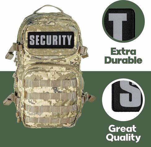 Laughing Lizards Reflective Security Patch, Night Vision, & Infrared Capable Weather Resistant Tactical IR Vest Patch Made to Last with Hook & Loop Backing (Medium (8.5" x 3"), Security) in Kuwait