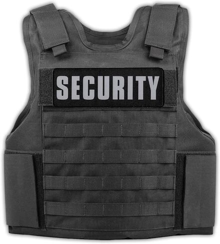 Laughing Lizards Reflective Security Patch, Night Vision, & Infrared Capable Weather Resistant Tactical IR Vest Patch Made to Last with Hook & Loop Backing (Medium (8.5" x 3"), Security) in Kuwait