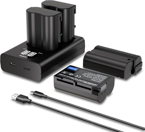 JYJZPB 4 Pack EN-EL15C Batteries and Dual Battery Charger for Nikon D7500, D750, Z8, Z7, Z6, ZR, Z6 ii, Z6iii, Z7ii, Z5, D500, D600, D610, D810, D800, D800E, D710E, D850, D7000, D7100, D7200 Camera in Saudi Arabia
