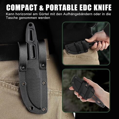 Omesio Small Fixed Blade Knife, 3.14" 5Cr13MoV Steel, Horizontal Carry in Saudi Arabia