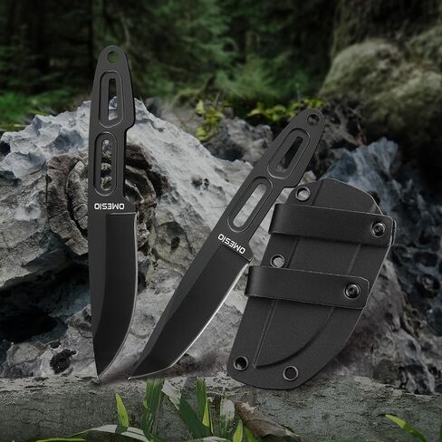 Omesio Small Fixed Blade Knife, 3.14" 5Cr13MoV Steel, Horizontal Carry in Saudi Arabia
